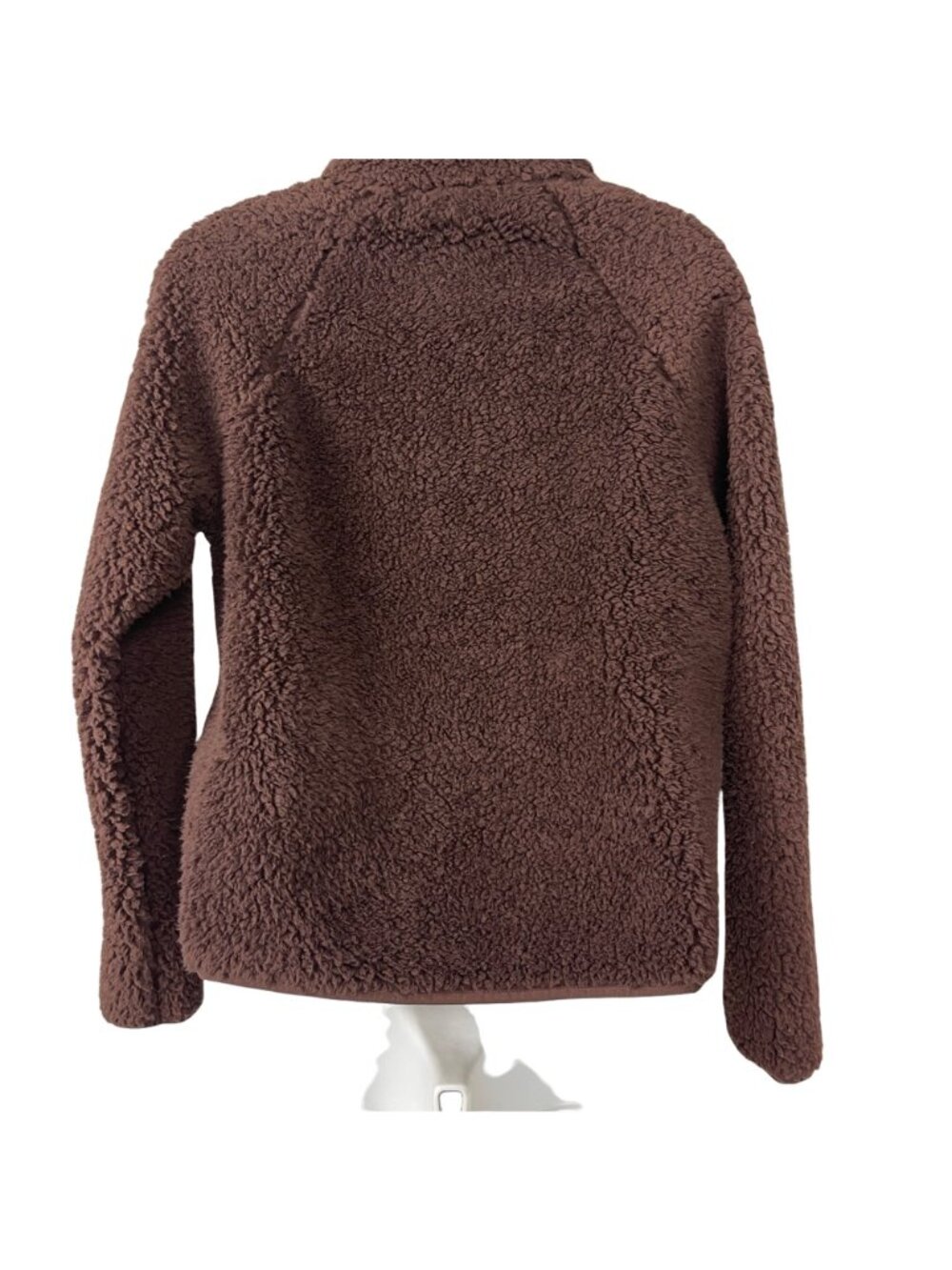 Double Zero Womens Sherpa Fleece Jacket Brown Small Super Soft Zip Up New - Picture 2 of 6